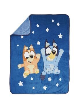 BBC Studio Bluey Bingo Blanket Kids Throw Microfiber Blue New
